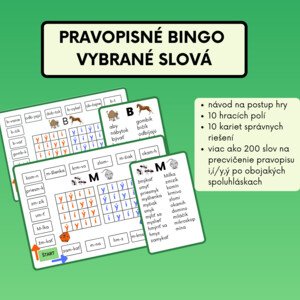 Pravopisné bingo -  vybrané slová 