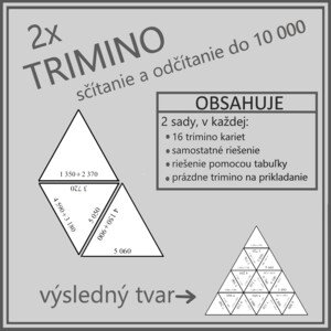 TRIMINO - sčítanie a odčítanie do 10 000 (2x trimino)