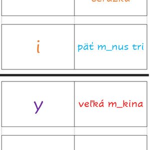 Farebné domino - vybrané slová po M