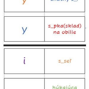 Farebné domino - vybrané slová po S