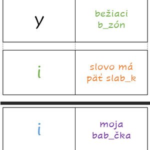 Farebné domino - vybrané slová po B