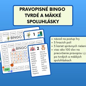 Pravopisné bingo - Tvrdé a mäkké spoluhlásky