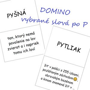 DOMINO - Vybrané Slová Po P - Slovenský Jazyk | UčiteliaUčiteľom.sk