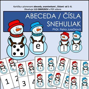 Kartičky - abeceda, čísla - snehuliaci
