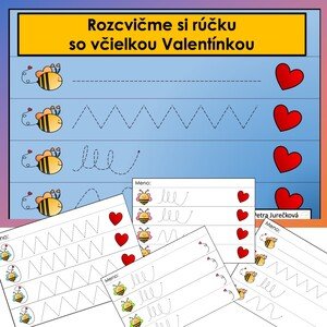 Včielka Valentínka - grafomotorické pracovné listy