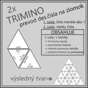 TRIMINO - prevod desatinného čísla na zlomok (2x trimino)