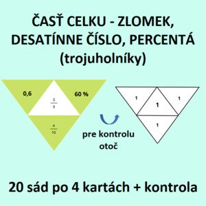 ČASŤ CELKU - ZLOMEK, DESATÍNNE ČÍSLO, PERCENTÁ (trojuholníky)