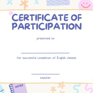 Certificate of participation I.