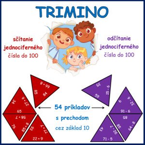 TRIMINO + a - jednociferných čísel do 100, s prechodom