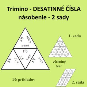 Trimino - DESATINNÉ ČÍSLA - násobenie - 2 sady 