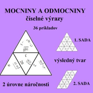 Trimino - MOCNINY A ODMOCNINY - číselné výrazy (2 úrovne náročnosti)