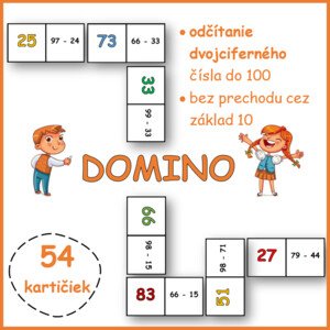 DOMINO - dvojciferné číslo do 100, bez prechodu