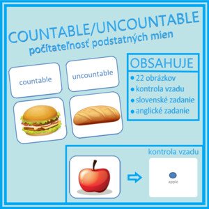 Countable/uncountable - počítateľnosť podstatných mien - triedenie