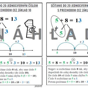 Matematika, vyvodenie učiva 2. ročníka deťom do zošita.