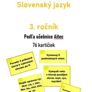 Opakovacie karty - Slovenský jazyk  - 3. ročník 