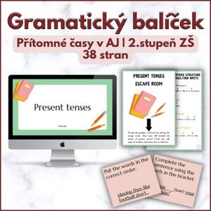 Gramatický balíček | Prítomné časy v AJ | 2.stupeň ZŠ