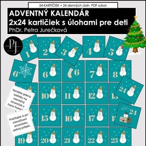 ADVENTNÝ KALENDÁR - 2x 24 kartičiek s úlohami pre deti
