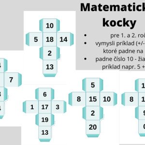 Matematické kocky - vymysli príklad + / - 