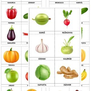 KARTIČKY - zelenina a ovocie