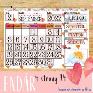Celoročný kalendár - srdce