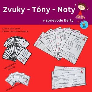 Zvuky-Tóny-Noty - súbor kartičiek a eBook od Berty