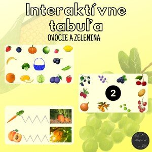 Ovocie a zelenina, interaktívna tabuľa
