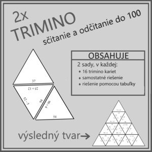TRIMINO - sčítanie a odčítanie do 100 (2x trimino)