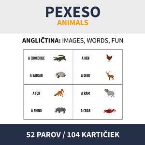 ENG - PEXESO / ANIMALS (doplnok nielen k piktogramom)