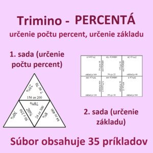 Trimino - PERCENTÁ - určenie počtu percent, určenie základu 