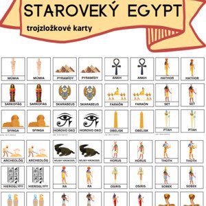 Staroveký Egypt - Trojzložkové montessori karty