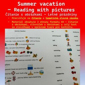 Čítanie s obrázkami – Summer vacation