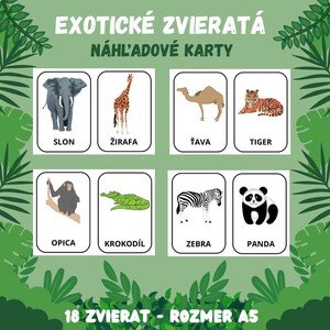 Exotické zvieratá - náhľadové karty