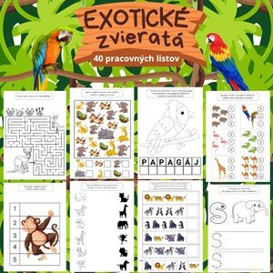 Exotické zvieratá - pracovné listy 