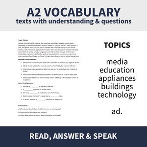 A2 READING - VARIOUS TOPICS (sada čítania s porozumením na rôzne témy)