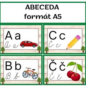 ABECEDA - výzdoba triedy v téme LES, formát A5