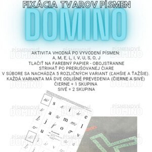 Domino - fixácia tvarov písmen