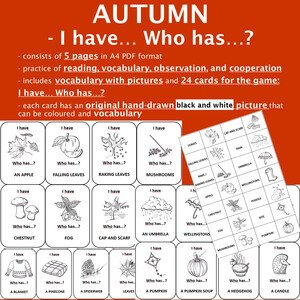 JESEŇ / AUTUMN - Vocabulary + Game I HAVE... WHO HAS...?