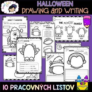 HALLOWEEN DRAWING and WRITING - pracovné listy