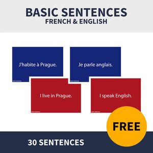 FR/ENG - BASIC SENTENCES (základné vety, kartičky flashcards, pexeso)
