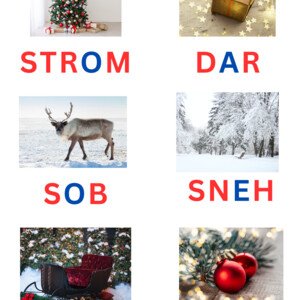 Vianočné predlohy k pohyblivej montessori abecede