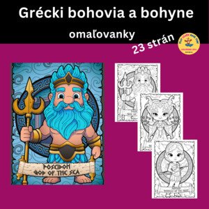 Grécki bohovia a bohyne - omaľovanky