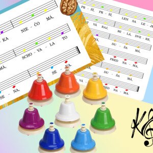 Farebné partitúry (noty) pre Stagg TB set farebných zvončekov
