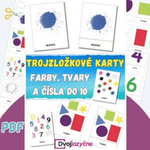 Trojzložkové karty  - Farby, tvary a čísla do 10