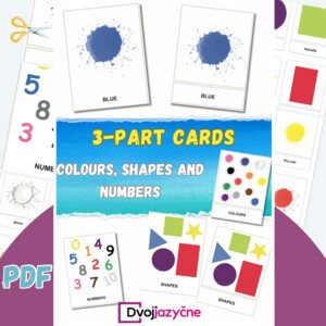 3-part cards: Colours, shapes and numbers