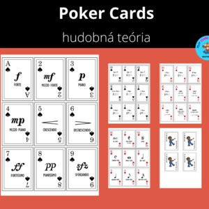 Hracie karty - hudobné znaky, stupnice, intervaly