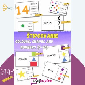 Štipcovanie - Colours, shapes and numbers (0-20)