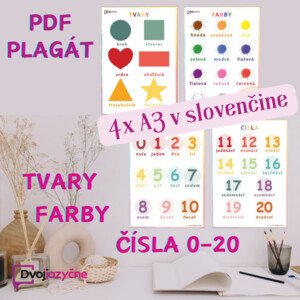 4x plagát A3: Tvary, farby a čísla (0-20)