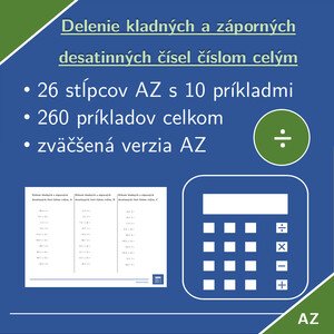 Delenie kladných a záporných desatinných čísel celým číslom | matematika | 26 stĺpcov 