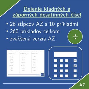 Delenie kladných a záporných desatinných čísel | matematika | 26 stĺpcov