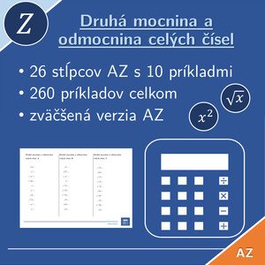 Druhá mocnina a odmocnina celých čísel | matematika | 26 stĺpcov 